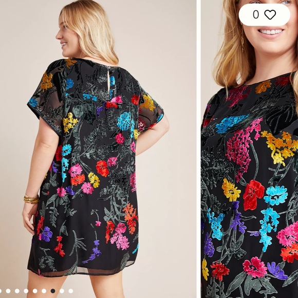 Anthropologie MAEVE Alisa velvet colorful dress, 8. - Picture 6 of 10